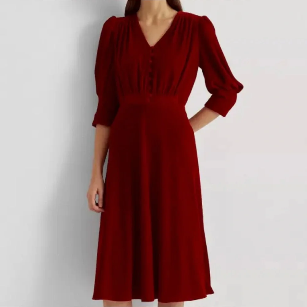 Lauren Ralph Lauren- Women’s Velvet Dress - Size 18W - Picture 4 of 7